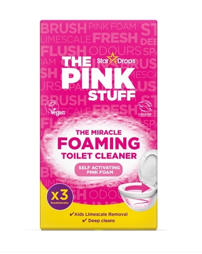 Pudra spumanta pentru curatarea vasului de toaleta The Pink Stuff 3 x 100 g